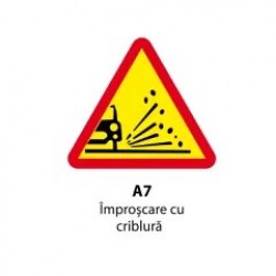 Împroșcare cu pietriș U7, Indicator rutier