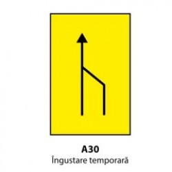 Îngustare temporară (U30), Indicator rutier