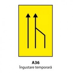 Îngustare temporară (U36), Indicator rutier