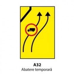 Abatere temporară U32, Indicator rutier