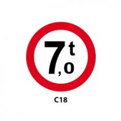 Accesul interzis vehiculelor având masa mai mare de 7 tone, Indicator rutier