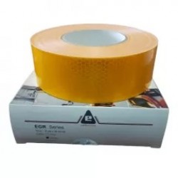 Bandă adezivă reflectorizantă tip fagure, galben, 5cm x 30m