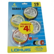 Banda izolatoare Lohuis culori diferite, 19 m x 0.15 mm x 19 mm, 4 buc 