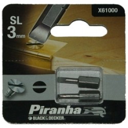 Black & Decker  X61000 - Set capete de insurubare, profil plat 3 mm, 2 bucati