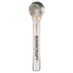 BOHRCRAFT  5115 - Freza cu carburi metalice,  3x2.5x38 mm, tija 3 mm, forma D (sferica), tais dublu