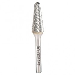 BOHRCRAFT  5150 - Freza cu carburi metalice,  16x33x78 mm, tija 6 mm, forma L (conica dreapta cu cap rotunjit), tais dublu