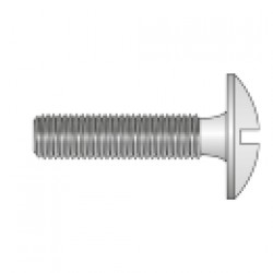 BOLT FILETAT M6 CU CAP SLOT SEMIROTUND FARA SAIBE SI PIULITE, OTEL, ZINCAT