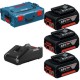 Bosch  0615990L3T - Set 3 acumulatori si incarcator, Li-Ion, 18 V, 5 Ah, valiza speciala
