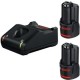 Bosch  1600A019RD - Set 2 acumulatori si incarcator, Li-Ion, 12 V, 3 Ah