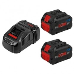 Bosch  1600A01C4K - Set 2 acumulatori si incarcator, Li-Ion, 18 V, 8 Ah