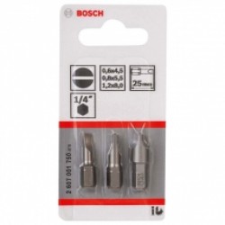 Bosch  2607001750 - Set capete de insurubare, profil plat 0.6x4.5, 0.8x5.5, 1.2x8 mm, 3 bucati