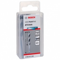 Bosch  2608577208 - Set burghie metal, HSS-PointTeq, 4  mm, tija cilindrica, 10  bucati