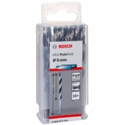 Bosch  2608577218 - Set burghie metal, HSS-PointTeq, 5  mm, tija cilindrica, 10  bucati