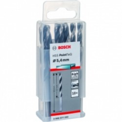 Bosch  2608577222 - Set burghie metal, HSS-PointTeq, 5.4  mm, tija cilindrica, 10  bucati