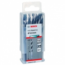 Bosch  2608577223 - Set burghie metal, HSS-PointTeq, 5.5  mm, tija cilindrica, 10  bucati