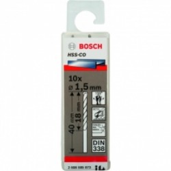 Bosch  2608585873 - Set burghie metal, HSS-CO, 1.5  mm, tija cilindrica, 10  bucati
