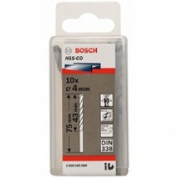 Bosch  2608585880 - Set burghie metal, HSS-CO, 4  mm, tija cilindrica, 10  bucati