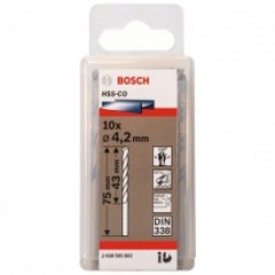 Bosch  2608585882 - Set burghie metal, HSS-CO, 4.2  mm, tija cilindrica, 10  bucati