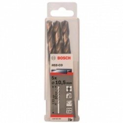 Bosch  2608585900 - Set burghie metal, HSS-CO, 10.5  mm, tija cilindrica, 5  bucati