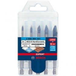 Bosch  EXPERT HEX-9 HardCeramic - Set burghie ceramica , 4-10  mm, tija hexagonala, 5 bucati