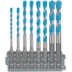 Bosch  EXPERT HEX-9 MultiConstruction Pick & Click Set - Set burghie universale, 3-8  mm, tija hexagonala, 8 bucati
