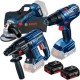 Bosch  GBH 180-LI + GSR 180-LI + GWS 180-LI - Rotopercutor SDS-Plus, 2 J + Masina de gaurit si insurubat, 54 Nm + Polizor unghiular, 125 mm + 2x Acumulator, Li-Ion, 18 V, 4 Ah + Incarcator + Geanta textila