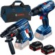 Bosch  GBH 180-LI + GSR 180-LI - Rotopercutor SDS-Plus, 2 J + Masina de gaurit si insurubat, 54 Nm + 2x Acumulator, Li-Ion, 18 V, 4 Ah + Incarcator + Geanta textila