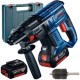Bosch  GBH 180-LI + HiKOKI 711099 - Rotopercutor SDS-Plus cu 2 acumulatori, Li-Ion, 18 V, 4 Ah, 2 J, valiza plastic + Mandrina rapida, 13 mm