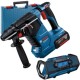 Bosch  GBH 187-LI + GPB 18V-2 C - Rotopercutor SDS-Plus cu 1 acumulator, Li-Ion, 18 V, 5 Ah, 2.4 J, motor fara perii, valiza plastic + Radio, Li-Ion, 18 V, - Ah
