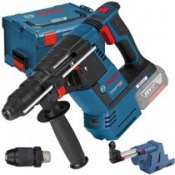 Bosch  GBH 18V-26F + GDE - Rotopercutor SDS-Plus fara acumulatori si incarcator, Li-Ion, 18 V, - Ah, 2.6 J, mandrina interschimbabila, valiza speciala, accesorii