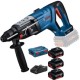 Bosch  GBH 18V-28 DC - Rotopercutor SDS-Plus, 3.4 J + Set 3 acumulatori si incarcator, Li-Ion, 18 V, 5 Ah, valiza speciala