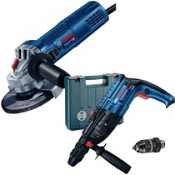 Bosch  GBH 240 F - Rotopercutor SDS-Plus, 790 W, 2.7 J, mandrina interschimbabila, valiza plastic + Polizor unghiular, 900 W, 125 mm