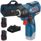 Bosch  GDR 12V-110 - Masina de insurubat cu impact, 110 Nm, M4-M12 + Set 2 acumulatori si incarcator, Li-Ion, 12 V, 2 Ah + Geanta textila