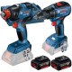 Bosch  GDX 18V-200 + GSR 18V-50 - Masina de insurubat cu impact, 200 Nm, M6-M16 + Masina de gaurit si insurubat, 50 Nm + Set 2 acumulatori si incarcator, Li-Ion, 18 V, 4 Ah + valiza speciala