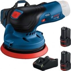 Bosch  GEX 12V-125 - Slefuitor cu excentric, 125 mm + Set 2 acumulatori si incarcator, Li-Ion, 12 V, 2 Ah + Geanta textila