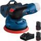 Bosch  GEX 12V-125 - Slefuitor cu excentric, 125 mm + Set 2 acumulatori si incarcator, Li-Ion, 12 V, 3 Ah + Geanta textila