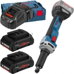 Bosch  GGS 18V-23 LC - Polizor drept, 6 mm, valiza speciala + 2x Acumulator ProCORE, Li-Ion, 18 V, 4 Ah + Incarcator