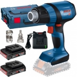 Bosch  GHG 18V-50 - Suflanta cu aer cald, 300-500 grade C, valiza speciala + 2x Acumulator, Li-Ion, 18 V, 2 Ah + Incarcator