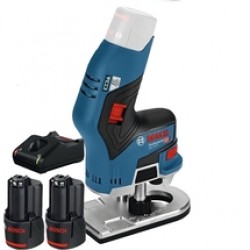Bosch  GKF 12V-8 - Masina de frezat, 8 mm + Set 2 acumulatori si incarcator, Li-Ion, 12 V, 2 Ah