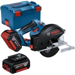 Bosch  GKM 18V-50 - Fierastrau circular cu 2 acumulatori, Li-Ion, 18 V, 5 Ah, 136x20 mm, valiza speciala