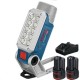 Bosch  GLI DeciLED - Lampa/Lanterna + Set 2 acumulatori si incarcator, Li-Ion, 12 V, 2 Ah