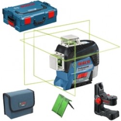 Bosch  GLL 3-80 CG + BM 1 - Nivela laser cu linii, 30 m, +/-0.2 mm/m, 3 linii laser, fascicul verde, proiectie 360 grade, suport perete, valiza speciala