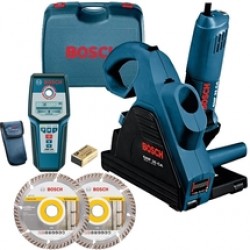 Bosch  GNF 35 CA + GMS 120 - Freza pentru caneluri beton, 1400 W, 150 mm, valiza plastic + Detector de metale cu 1 baterie alcalina, 120 mm, geanta textila + Set discuri diamantate de taiere segmentate, 150x22.2x2 mm, 2 bucati