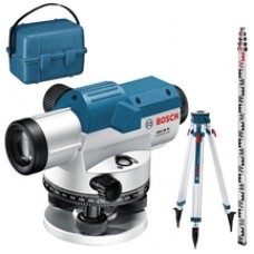 Bosch  GOL 26 G + BT160 + GR500 - Nivela optica, 100 m, 26X, +/-15 grade, trepied, mira, valiza plastic