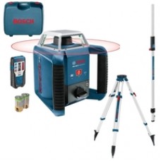 Bosch  GRL 400 H + LR 1 + BT 170 HD + GR 240 - Nivela laser rotativa, 20 m, +/-0.08 mm/m, 600 rot/min, receptor, valiza plastic