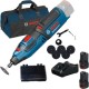 Bosch  GRO 12V-35 - Polizor drept, 3.2 mm, accesorii + Set 2 acumulatori si incarcator, Li-Ion, 12 V, 3 Ah + Geanta textila
