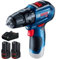 Bosch  GSB 12V-30 - Masina de gaurit si insurubat cu percutie, 30 Nm + Set 2 acumulatori si incarcator, Li-Ion, 12 V, 2 Ah