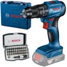 Bosch  GSB 185-LI - Masina de gaurit si insurubat, 50 Nm, valiza plastic + Set capete de insurubare, mixte, 32 bucati