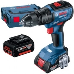 Bosch  GSB 18V-50 - Masina de gaurit si insurubat cu percutie cu 2 acumulatori, Li-Ion, 18 V, 5 Ah, 50 Nm, motor fara perii, led iluminare, valiza speciala