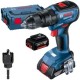 Bosch  GSB 18V-50 - Masina de gaurit si insurubat cu percutie cu 2 acumulatori, Li-Ion, 18 V, 5 Ah, 50 Nm, valiza speciala + Carota pentru lemn, 30  mm